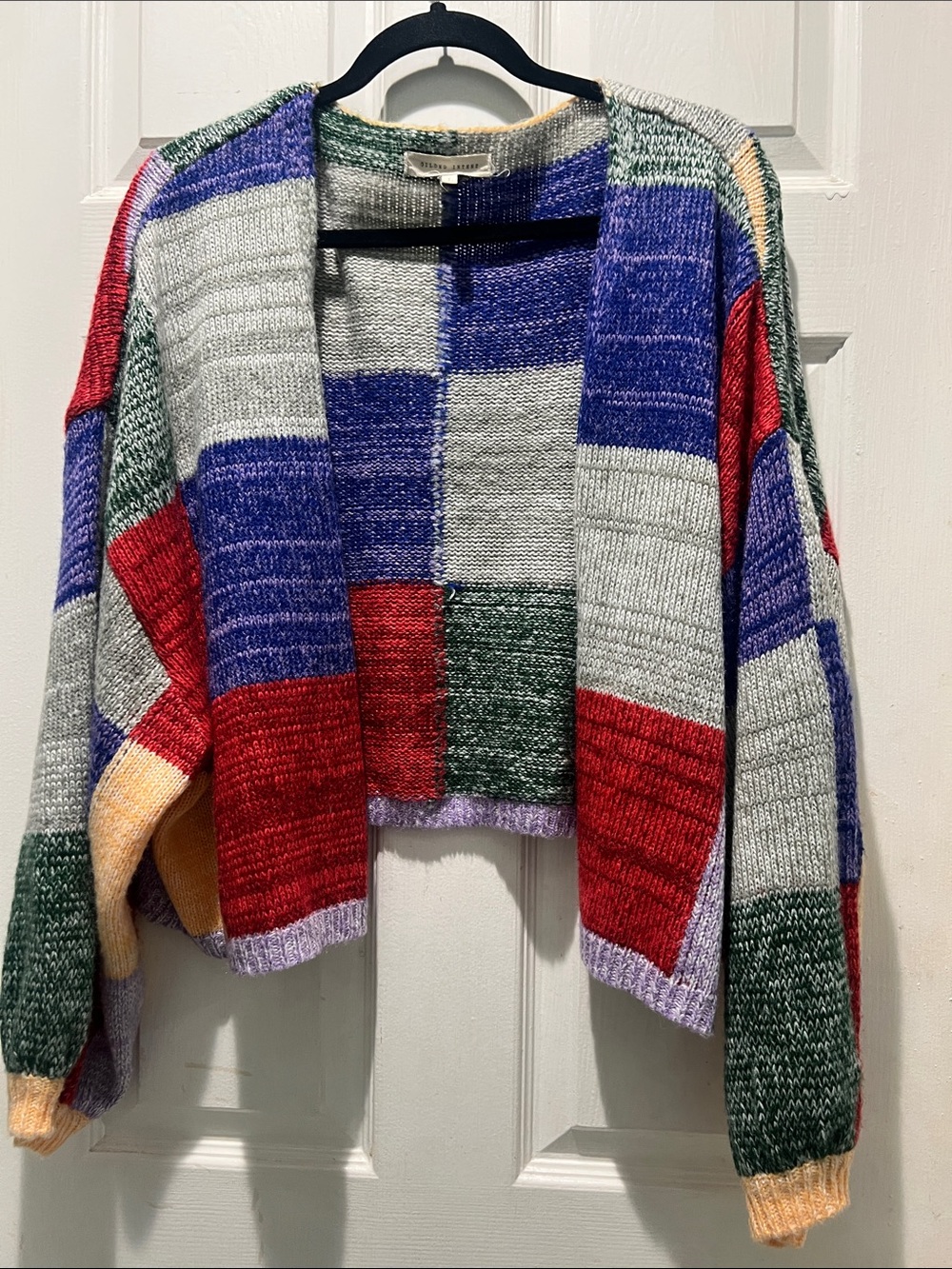 Gilded Intent Multicolor Patchwork Open-Front Cardigan - Picture 3 of 9